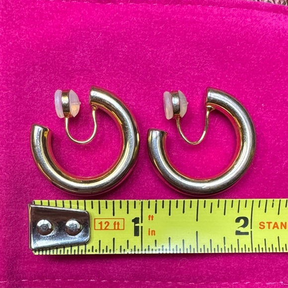 Clip-on Gold Hoop Earrings - Picture 1 of 5